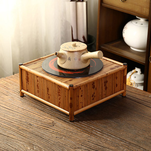Handmade bamboo-woven electric ceramic stove, new Chinese style Yunfei electric <b>tea</b> stove, bamboo <b>tea</b> <b>maker</b>, small household - Product Image 3