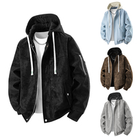 Veste à capuche contrastée pour l'automne et l'hiver, tendance et décontractée, vente en gros, logo personnalisable, veste pour homme