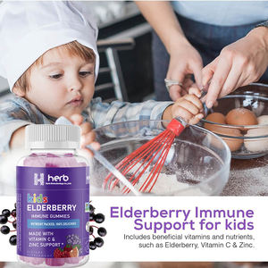Oem Organic Elderberry Gummy Candy Vitamins with Natural Fruit Flavors for Kid Health - Product Image 5
