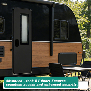 Porte d'entrée de <span class=keywords><strong>camping</strong></span>-<span class=keywords><strong>car</strong></span> en alliage d'aluminium noir JDA, design européen, avec serrure de sécurité et verre isolant sous vide pour <span class=keywords><strong>camping</strong></span>-<span class=keywords><strong>car</strong></span> - Product Image 5