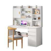 Meubles de bureau à domicile modernes, bureau d'ordinateur avec étagère, table d'ordinateur simple blanche pour l'étude et l'écriture avec tiroirs