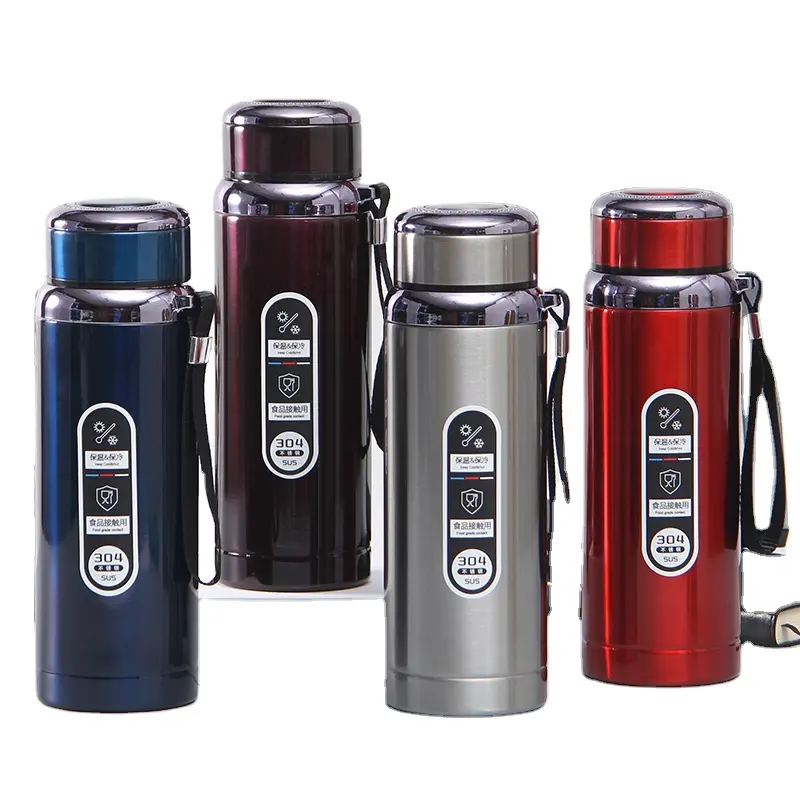 316 acier inoxydable largeur bouche vide thermos sport pot personnalisé vide fronde tasse à eau thé cadeau tasse avec infuseur