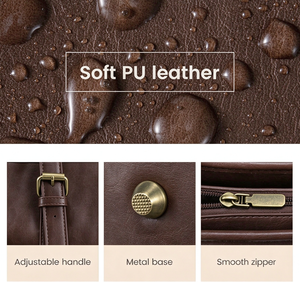 Bolsos de Trabajo Retro Vintage para Mujer, Maletín para Computadora de 7 Pulgadas, Impermeable, con Cierre de Cremallera, de Cuero PU, para Todas las Temporadas - Product Image 6