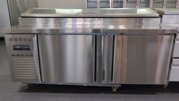 Réfrigérateur de présentation en acier inoxydable de haute qualité pour la préparation de pizzas, de salades et de sandwichs, sans portes, à température constante de 2 à 8 °C