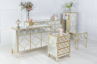 Or mode design personnalisé décoratif cristal diamant mur miroir armoire miroir meubles