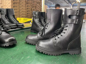 Bottes de Combat Ranger Noires, Tige Tout Cuir, Semelle Caoutchouc Goodyear, Maille Anti-Usure, Robustes - Product Image 6