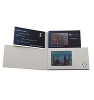 Carte de vœux vidéo créative personnalisée avec fonction coulissante, en carton, mini-brochure publicitaire de 2,8 pouces, pour cadeaux d'affaires et invitations de festival