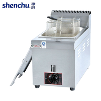 Friteuse de table à gaz/gaz naturel à panier unique en acier inoxydable avec contrôle précis de la température SIT, 14 L, réservoir unique, garantie 1 an pour une cuisson rapide