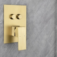 Mélangeur de douche de bain en cuivre à poignée unique de luxe ensemble de douche de bain mural en cuivre brossé thermostatique