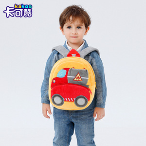 Sac à dos enfant en peluche série véhicules d'ingénierie, motif dessin animé mignon, sac à dos excavateur respirant ultra-léger pour 2-4 ans - Product Image 4
