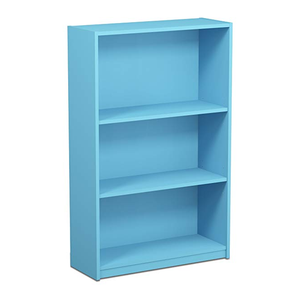 Étagère à livres en bois de style asymétrique moderne et simple, blanc et noir combinés, pour salon - Product Image 3