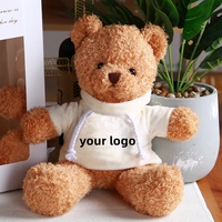 Vente en gros d'adorables peluches ours en peluche super douces jouets personnalisés avec vêtements en coton PP