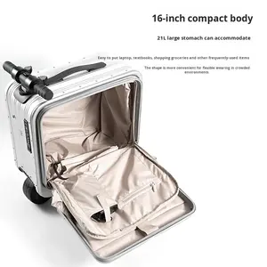 حقيبة سفر TELMEI Sunny مقاس 16 بوصة من الألومنيوم بتصميم كرتوني مع إمكانية الركوب للأطفال والكبار - Product Image 5