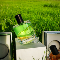 Venta al por Mayor de Botellas de Perfume de Vidrio Vacías de Lujo de 50 ml y 100 ml, Cilíndricas, Recargables para Damas, con Tapas Metálicas y Serigrafía