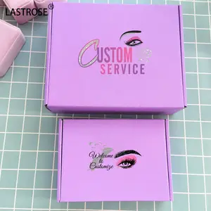 New purple color shipping box custom logo garment box packaging custom postage shipping boxes with private label