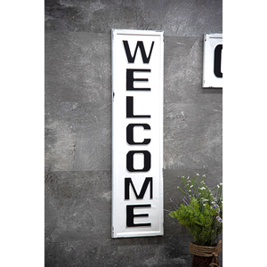 <b>Retro</b> Vintage Home <b>Decor</b> Welcome Door Sign Letter Words Plaque Durable Rectangle Metal Cast Iron Rustic Farmhouse Black White - Product Image 3