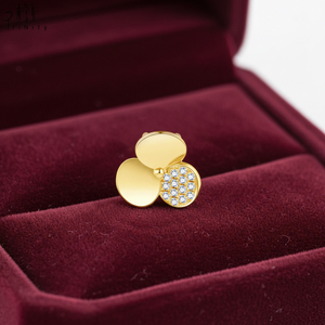 Pendentif artisanal de haute qualité, design trèfle porte-bonheur, or jaune massif 18 carats, diamants naturels véritables, pendentif à porter au quotidien - Product Image 3