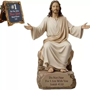 Estatua de Jesús de Resina, Figura Decorativa Religiosa Hecha a Mano para el Hogar o Escritorio, con la Citación de Isaías 41:10, Regalo - Product Image 4