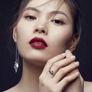 Nouveaux bijoux fins élégant luxe 925 argent Sterling émail glacé Zircon rouge grue couronnée <span class=keywords><strong>Grus</strong></span> gland boucles d'oreilles goutte - Product Image 4