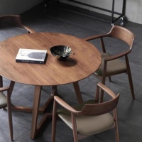 JP Nordic Light Luxe Table à manger ronde en bois massif Ménage Loisirs Large Island Chaise Créer Négociation Réception