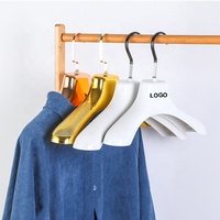 Cintres en plastique personnalisés avec logo pour vêtements, jeans, fourrures, noirs, or rose, argent, or, pour magasins de vêtements