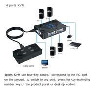 Kontroler Desktop MT-ViKI MT-401-KM 4 Port USB VGA KVM Switch + Kabel Buatan Guangdong Cetakan Pribadi