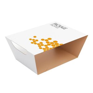 Kantong kertas daur ulang ramah lingkungan OEM, pembungkus kertas pelapis kemasan plastik tahan air wadah makanan nampan lengan kertas - Product Image 5