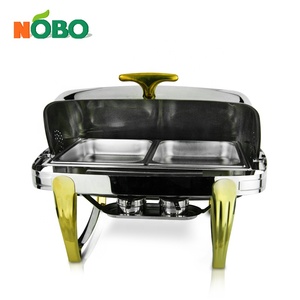 Platos de chafado dorados de 8 <span class=keywords><strong>quart</strong></span> para restaurante, plato de acero inoxidable enrollable, a la venta - Product Image 4