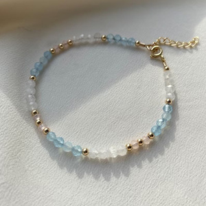 <strong>Fertility</strong> Faceted Crystal Beads <strong>Bracelet</strong> Rose Quartz Moonstone Aquamarine <strong>Bracelets</strong> Pregnancy IVF Gift Mom - Product Image 4
