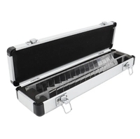 VB-15 + HB-16 verre d'optométrie optique ophtalmique barres de prisme lâches ensemble de Kit de poignée en acier inoxydable avec boîtier en aluminium