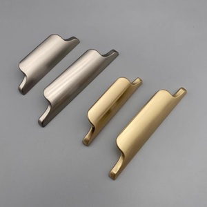 Popular Bronze Modern Durable Light Luxury Buckle Handle Copper Brushed Black Solid Cabinet <b>Door</b> Drawer Furniture Installation - Product Image 1