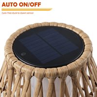 TSINYE LED Lumière extérieure de sol solaire tissée moderne pour le jardin Lanterne en rotin tissé à énergie solaire Lumière en osier résistante aux intempéries