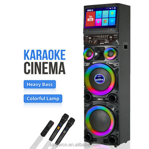 Enceintes de son puissant Lecteur de musique Double haut-parleur 12 pouces 100W LED RVB BT 5.0 USB TF Écran tactile 15,4 pouces Télécommande - Product Image 1