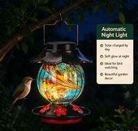 Mangeoire à colibris solaire d'extérieur en gros, mangeoire à oiseaux suspendue personnalisée avec lumière solaire pour jardin