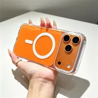 Coque de téléphone antichoc en acrylique avec chargement magnétique sans fil compatible pour iPhone 17 16 15 14 13 12 Pro Max Plus Air