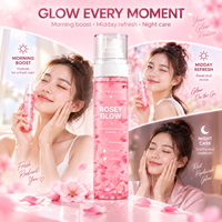 Marque Privée OEM ODM Faible MOQ Vente en Gros en Vrac Eau de Rose Tonique Visage Hydratant Format Voyage Vaporisateur Flacon Rechargeable Sachet de Recharge