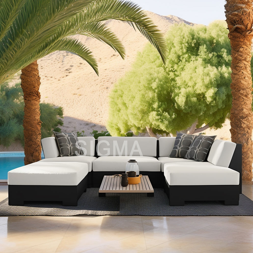 Factory Wholesale  Aluminium Hotel Furniture Sets Patio Garden Furniture Outdoor Sectional Sofa