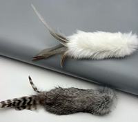 Jouet interactif pour chat avec queue en peluche amusante, accessoires d'exercice pour chaton, queue de lapin en fourrure, fournitures pour animaux de compagnie