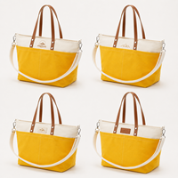 2026 Premium Natuurlijke Canvas Tote Bag Groothandel met PU Lederen Handvat Aangepast Logo voor Merkartikelen Winkels MOQ 500