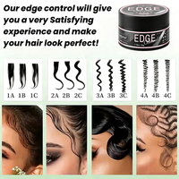 Cire coiffante pour cheveux à tenue extra forte, sans parfum, non grasse, effet brillant, contrôle des bords personnalisé, marque privée, vente chaude