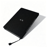 Carnet personnalisé en lin à couverture rigide, logo OEM, dorure à chaud, attache stylo, fermeture élastique, 200 pages, papier spécial, lisse, sans bavure