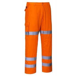 PORTWEST - RT49ORRXXXL <b>High</b> visibility three band Combat orange <b>trouser</b> - EAN 5036108286249 HI-<b>VIS</b> WORKWEAR - Product Image 1
