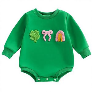 Ropa de Primavera/Verano para Bebé Niña Recién Nacida, Mono de Manga Larga con Estampado de Conejito de Pascua - Product Image 1