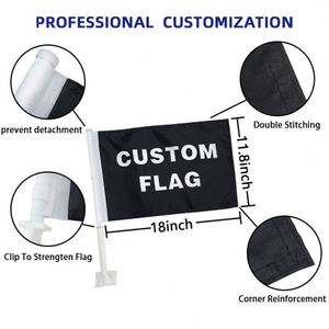 Banderas Personalizadas al por Mayor de 30x45cm (12x18 Pulgadas) para Ventanas de Automóviles, de Poliéster, Duraderas, con Logotipo Impreso Digitalmente en Plástico - Product Image 6