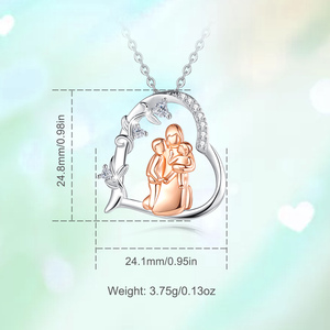 Collana Merryshine in Argento Sterling 925 con Scritta 'Ti Amo per Sempre' per Madre e <span class=keywords><strong>Tre</strong></span> Figlie, Regalo per la Mamma - Product Image 3