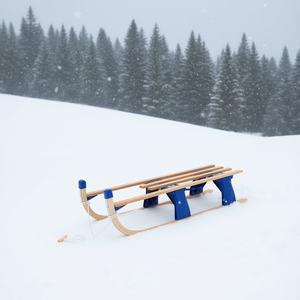 Slitta Pieghevole in Legno da 43,3 Pollici per Uso Invernale all'Aperto, Design Pieghevole, Misura Universale - Product Image 2