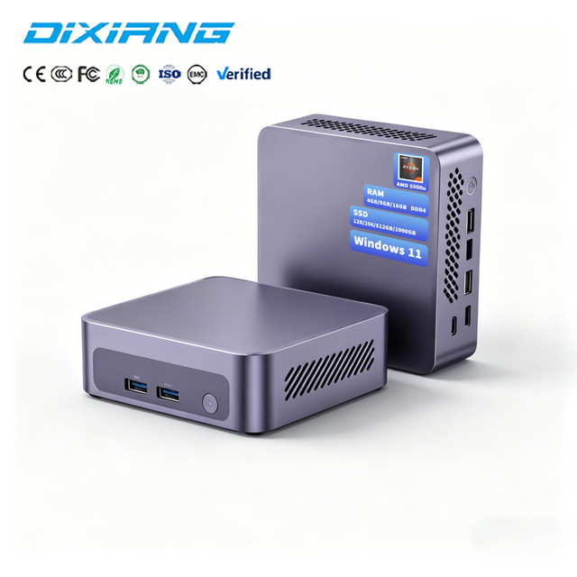 2026 DIXIANG Ryzen 5 5500U Mini PC 16GB DDR4 256GB SSD Vega 7 Graphics Windows 11 High Performance New Compact for Work Gaming