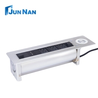 Prise de table électrique industrielle en alliage d'aluminium, 3 prises, 2 ports USB, charge sans fil, rotation à 180 degrés, CE