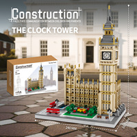 Ensembles de briques de construction éducatives en plastique ABS - Jouets d'assemblage de monuments célèbres : Tour Eiffel, Tour inclinée de Pise, Big Ben - Pour les 14 ans et plus