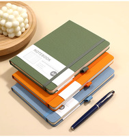 Cuaderno de Tapa Dura Cosido con Hilo de Cuero de Lujo al por Mayor, Diario de Negocios Personalizable Corporativo con Bolígrafo y Juego de Caja de Regalo USB